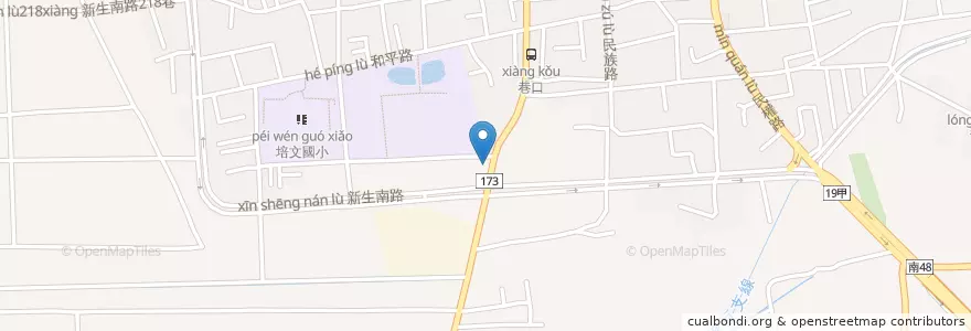 Mapa de ubicacion de 板塊牛排 en تایوان, 臺南市, 麻豆區.