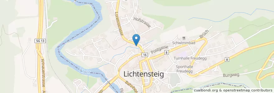 Mapa de ubicacion de Pfauen en Suiza, San Galo, Wahlkreis Toggenburg, Wattwil.