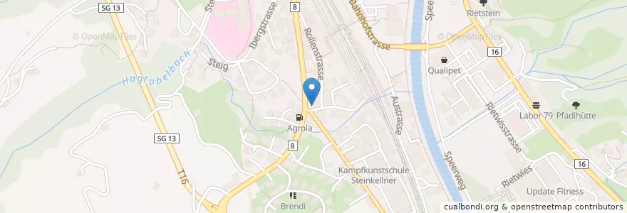 Mapa de ubicacion de Adler en Schweiz/Suisse/Svizzera/Svizra, Sankt Gallen, Wahlkreis Toggenburg, Wattwil.