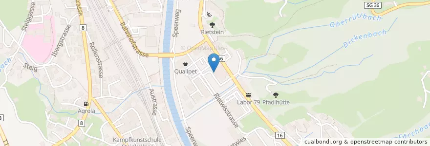Mapa de ubicacion de Neuapostolische Kirche en Schweiz/Suisse/Svizzera/Svizra, Sankt Gallen, Wahlkreis Toggenburg, Wattwil.
