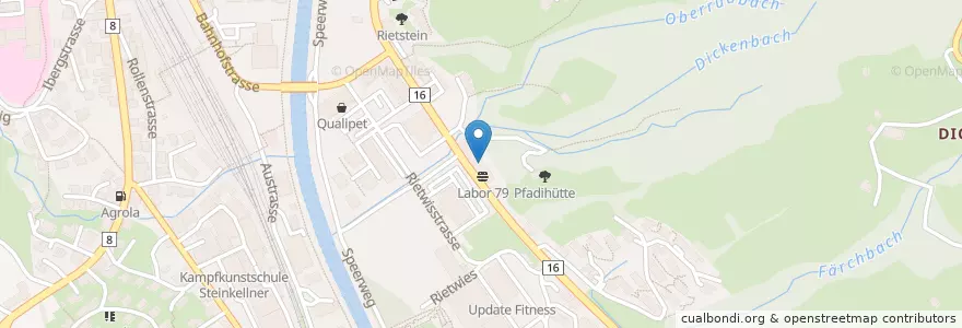 Mapa de ubicacion de Praxis für Osteopathie en Suisse, Saint-Gall, Wahlkreis Toggenburg, Wattwil.