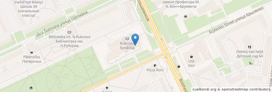 Mapa de ubicacion de McDonald's en Russia, Northwestern Federal District, Leningrad Oblast, Saint Petersburg, Nevsky District, Округ № 54.