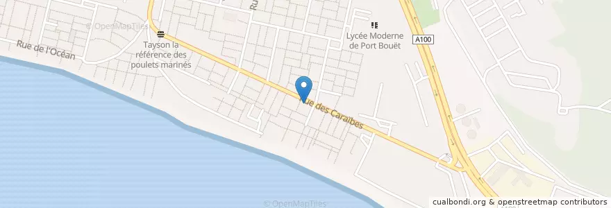 Mapa de ubicacion de Copacabana en Côte D’Ivoire, Abidjan, Port-Bouët.