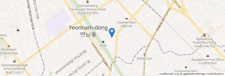 Mapa de ubicacion de Bar 앤드 en Corea Del Sur, Seúl, 마포구, 연남동.