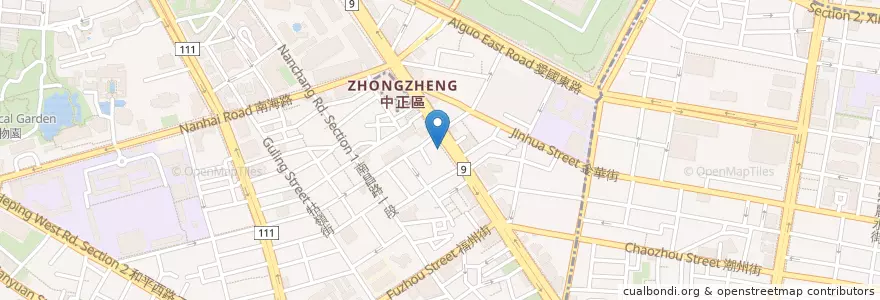Mapa de ubicacion de 遠東國際商業銀行 en 타이완, 신베이 시, 타이베이시, 중정 구.