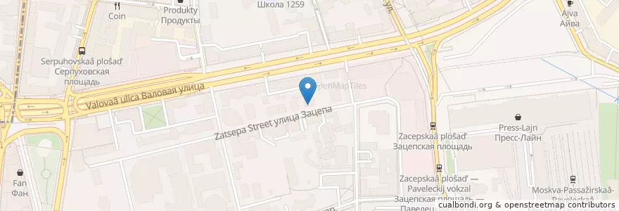 Mapa de ubicacion de Интеза en Rússia, Distrito Federal Central, Москва, Центральный Административный Округ, Район Замоскворечье.