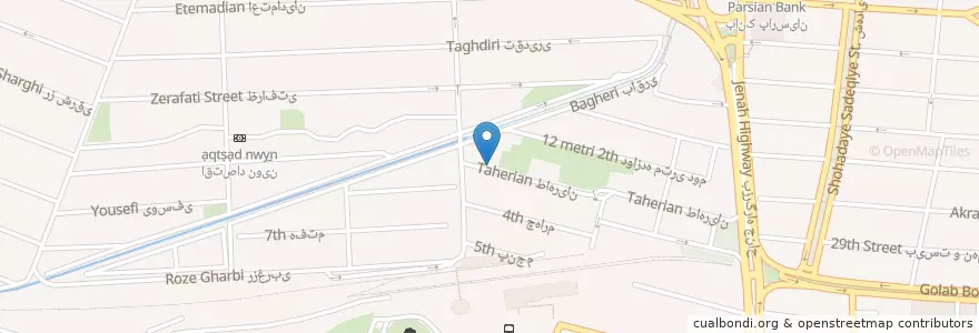 Mapa de ubicacion de کبابسرای گلپایگانی کیان en İran, Tahran Eyaleti, شهرستان تهران, Tahran, بخش مرکزی شهرستان تهران.