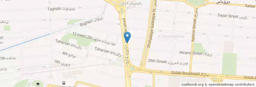 Mapa de ubicacion de بانک شهر en Иран, Тегеран, شهرستان تهران, Тегеран, بخش مرکزی شهرستان تهران.