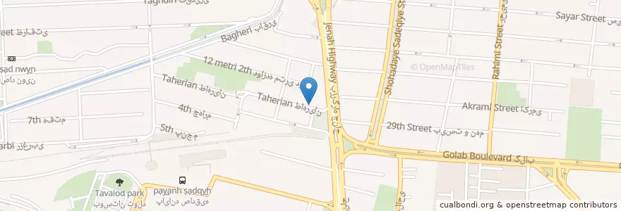 Mapa de ubicacion de دیزی سرای آذربایجان en İran, Tahran Eyaleti, شهرستان تهران, Tahran, بخش مرکزی شهرستان تهران.