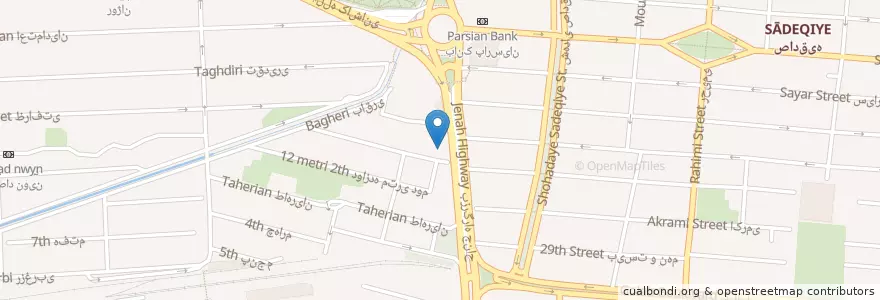 Mapa de ubicacion de پدر خوب en Iran, Teheran, شهرستان تهران, Teheran, بخش مرکزی شهرستان تهران.