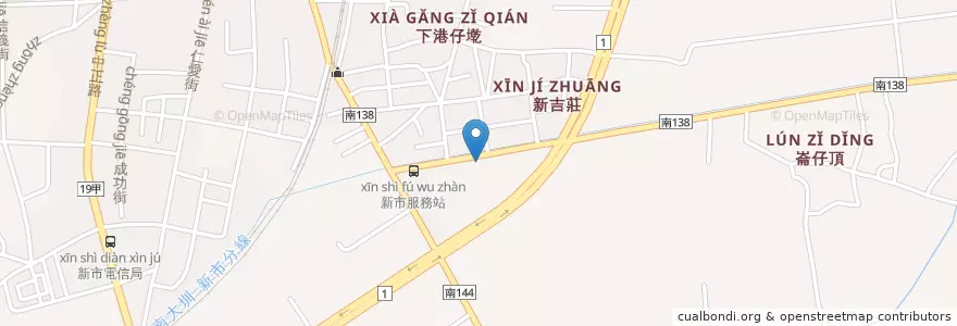 Mapa de ubicacion de 紅瓦町炸蝦壽司館 en Tayvan, 臺南市, 新市區.