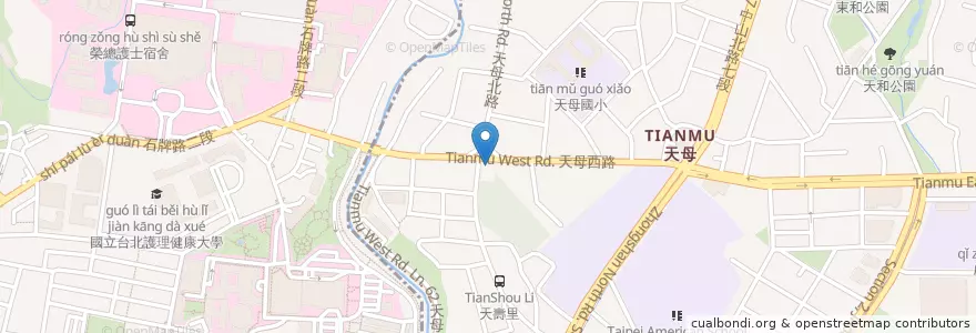 Mapa de ubicacion de 全國健康素食精緻全自助餐廳 en Taiwan, Nuova Taipei, Taipei, Distretto Di Beitou.