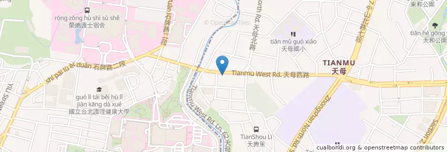 Mapa de ubicacion de 哥大英語 en 타이완, 신베이 시, 타이베이시, 베이터우 구.