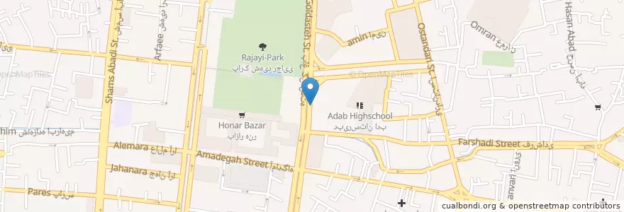 Mapa de ubicacion de خودپرداز بانک ملی en イラン, エスファハーン, شهرستان اصفهان, بخش مرکزی شهرستان اصفهان, اصفهان.