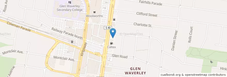 Mapa de ubicacion de Glenny Kebabs en Australie, Victoria, City Of Monash.