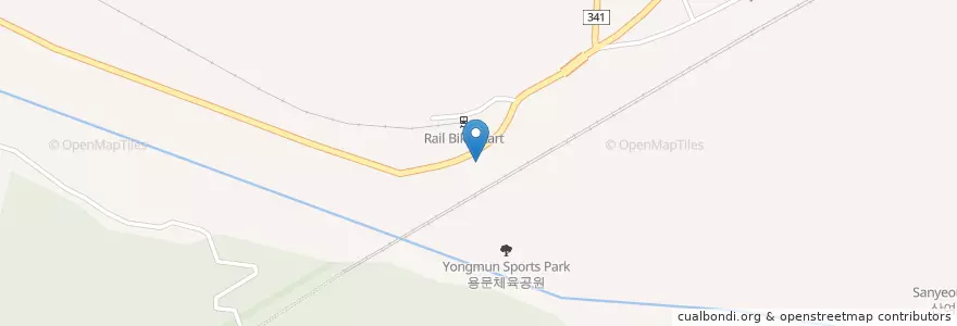 Mapa de ubicacion de 행복한뜰 en 대한민국, 경기도, 양평군.