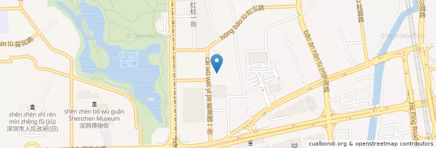Mapa de ubicacion de 外婆家 en China, Guangdong, Shenzhen, Luohu, 桂园街道.