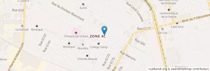 Mapa de ubicacion de cabinet Medical Imane en コートジボワール, アビジャン, Marcory.