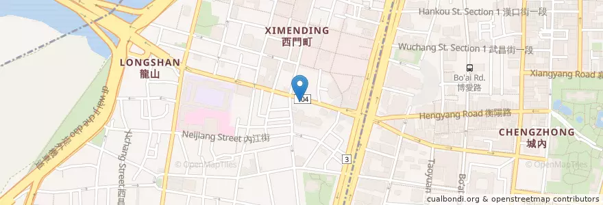 Mapa de ubicacion de 南美咖啡 en 臺灣, 新北市, 臺北市, 萬華區.