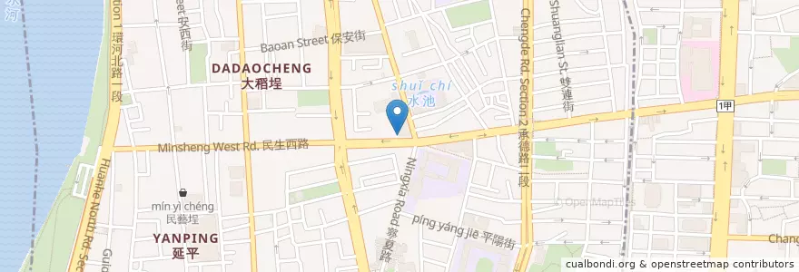 Mapa de ubicacion de 古早味豆花 en 台湾, 新北市, 台北市, 大同区.