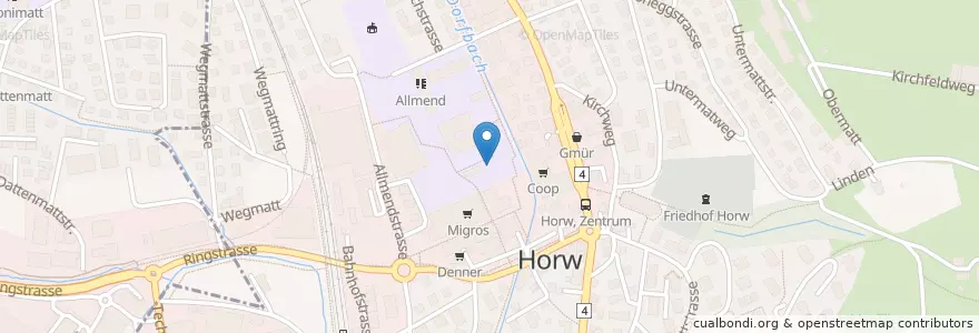 Mapa de ubicacion de Bibliothek Horw en سوئیس, Luzern, Horw.