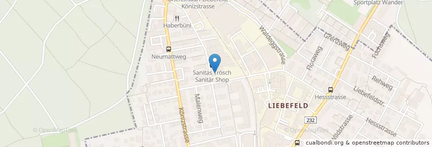 Mapa de ubicacion de Bollyfood Restaurant & Takeaway en Switzerland, Bern/Berne, Verwaltungsregion Bern-Mittelland, Verwaltungskreis Bern-Mittelland, Köniz.
