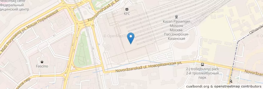 Mapa de ubicacion de KFC en روسیه, Центральный Федеральный Округ, Москва, Центральный Административный Округ, Красносельский Район.