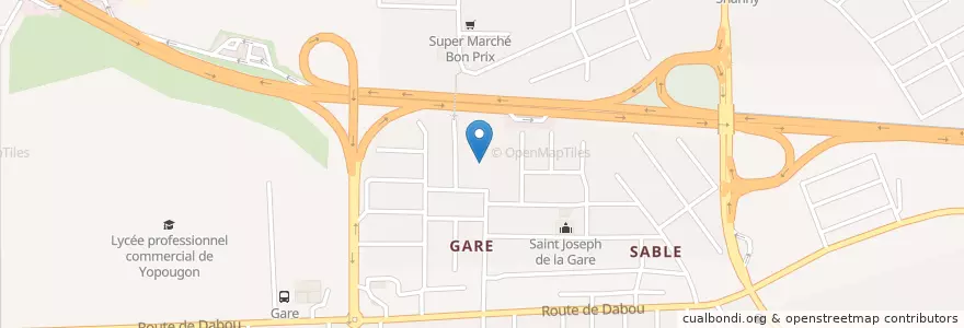 Mapa de ubicacion de EPP Gabriel gare en Ivoorkust, Abidjan, Yopougon.