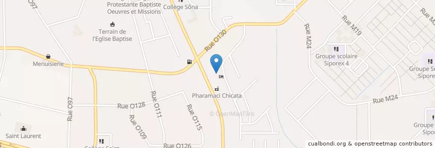 Mapa de ubicacion de Église CMA de Yopougon Camp militaire en Costa De Marfil, Abiyán, Yopougon.
