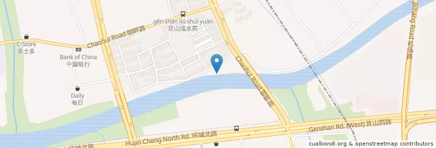 Mapa de ubicacion de 艮山门 en China, Zhejiang, Hangzhou, 下城区, 文晖街道.