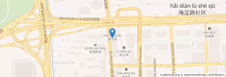 Mapa de ubicacion de 中国兰州牛肉拉面 en الصين, بكين, خبي, 海淀区.