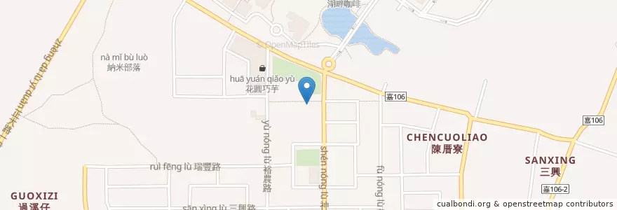 Mapa de ubicacion de i嘎嗶複合式餐廳 en Taiwan, Taiwan, Landkreis Chiayi, Minxiong.