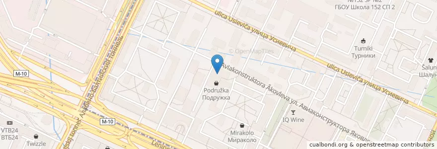 Mapa de ubicacion de Кофе с собой en Russia, Central Federal District, Moscow, Northern Administrative Okrug, Sokol District, Aeroport District.