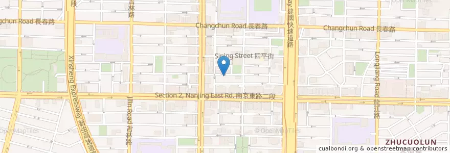 Mapa de ubicacion de 辣麻味噌拉麵鬼金棒 en تايوان, تايبيه الجديدة, تايبيه, 中山區.