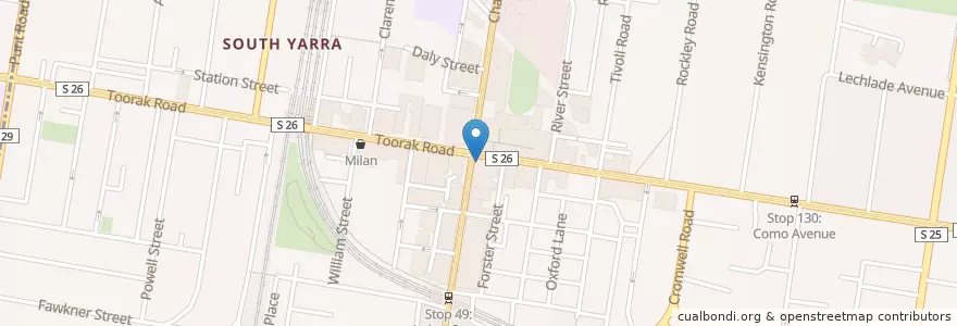 Mapa de ubicacion de NAB en オーストラリア, ビクトリア, City Of Stonnington.
