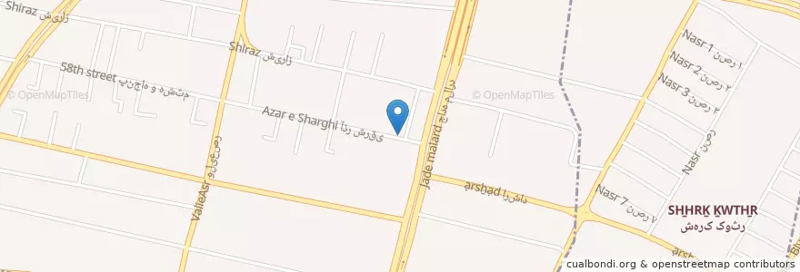 Mapa de ubicacion de بانک تجارت en إیران, محافظة ألبرز, شهرستان فردیس, بخش مرکزی فردیس.