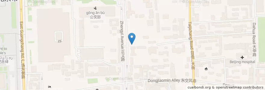 Mapa de ubicacion de 北京市政府 en 中国, 北京市, 河北省, 东城区.