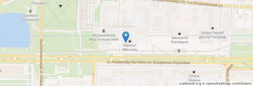 Mapa de ubicacion de Бургерная en Russie, District Fédéral Central, Moscou, Северо-Восточный Административный Округ, Останкинский Район.