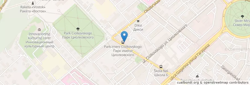 Mapa de ubicacion de Меховое кафе en 러시아, Центральный Федеральный Округ, Калужская Область, Городской Округ Калуга.