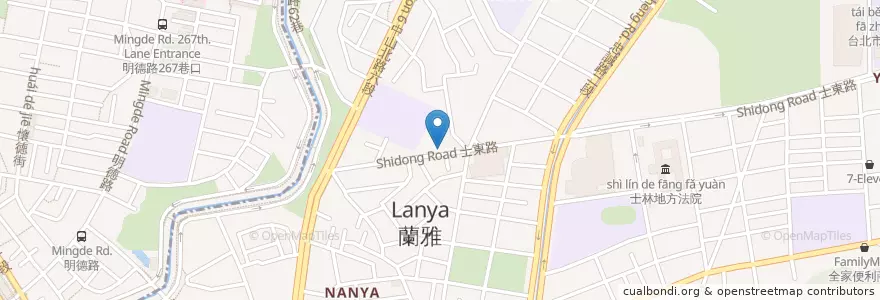 Mapa de ubicacion de 阿秀排骨酥 en 台湾, 新北市, 台北市, 士林区.