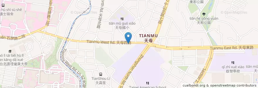Mapa de ubicacion de 中國信託商業銀行 en تايوان, تايبيه الجديدة, تايبيه, 北投區, 士林區.