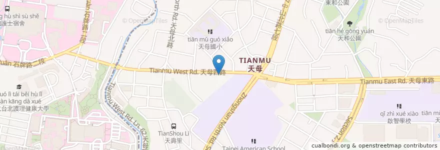 Mapa de ubicacion de 天母忠明眼科診所 en Taiwan, 新北市, Taipé, 北投區, 士林區.