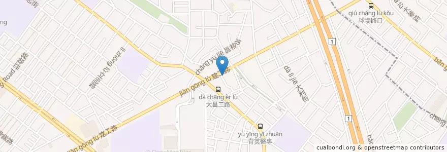 Mapa de ubicacion de 南豐滷肉飯建工店 en Tayvan, Kaohsiung, 三民區.