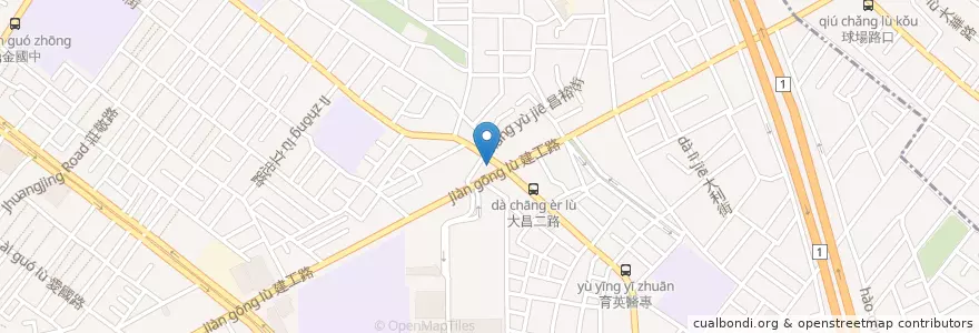 Mapa de ubicacion de 金礦咖啡建工門市 en Taiwán, Kaohsiung, 三民區.
