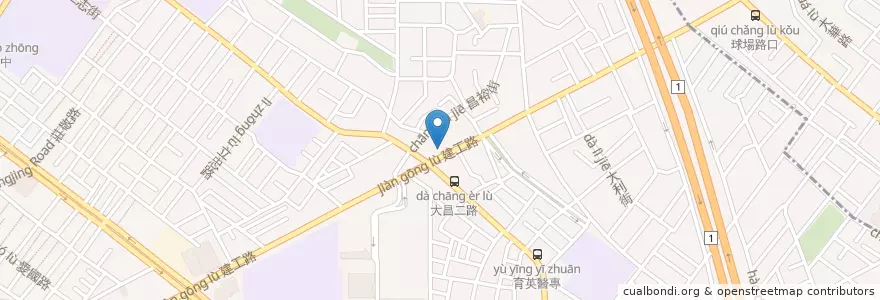 Mapa de ubicacion de 卡滋嗑炸雞建工店 en 台湾, 高雄市, 三民区.