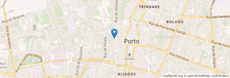 Mapa de ubicacion de Castelo en ポルトガル, ノルテ, Área Metropolitana Do Porto, Porto, Porto, Cedofeita, Santo Ildefonso, Sé, Miragaia, São Nicolau E Vitória.
