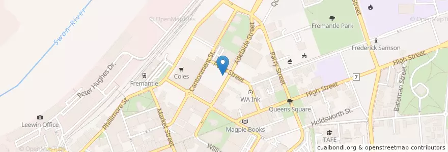 Mapa de ubicacion de The Loft en Australie, Australie Occidentale, City Of Fremantle.