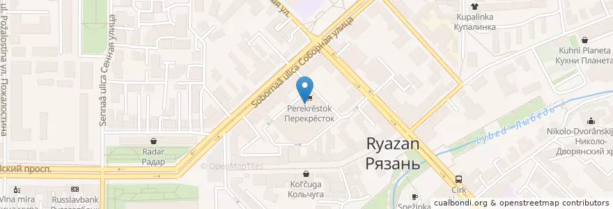 Mapa de ubicacion de Авангард en Rusia, Distrito Federal Central, Óblast De Riazán, Городской Округ Рязань.