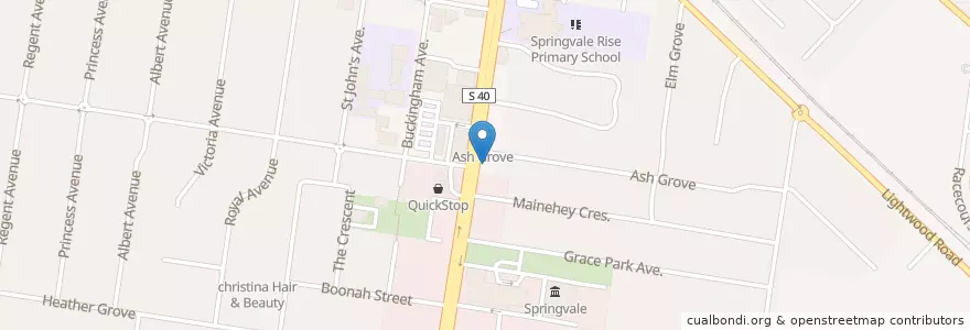 Mapa de ubicacion de Jessie's Pizza en 오스트레일리아, Victoria, City Of Greater Dandenong.