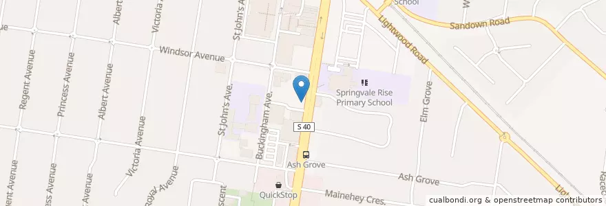 Mapa de ubicacion de Surgery Dr Sang Chung en オーストラリア, ビクトリア, City Of Greater Dandenong.